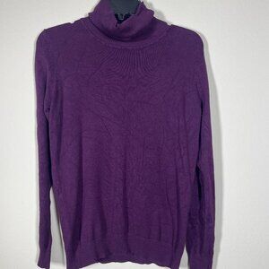 Andrew Marc Womens Purple Turtleneck Pullover Sweater Size Small!